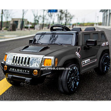 Детский электромобиль M 3403 EBLR-2, Hummer с кожаным сиденьем, черный